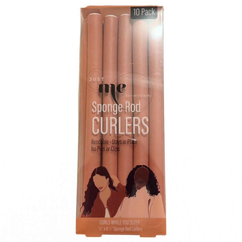 SOLD Just Me 10 Counts NO Heat Flexible Rod Rollers Curlers Sleep Natural Curls - Picture 1 of 7